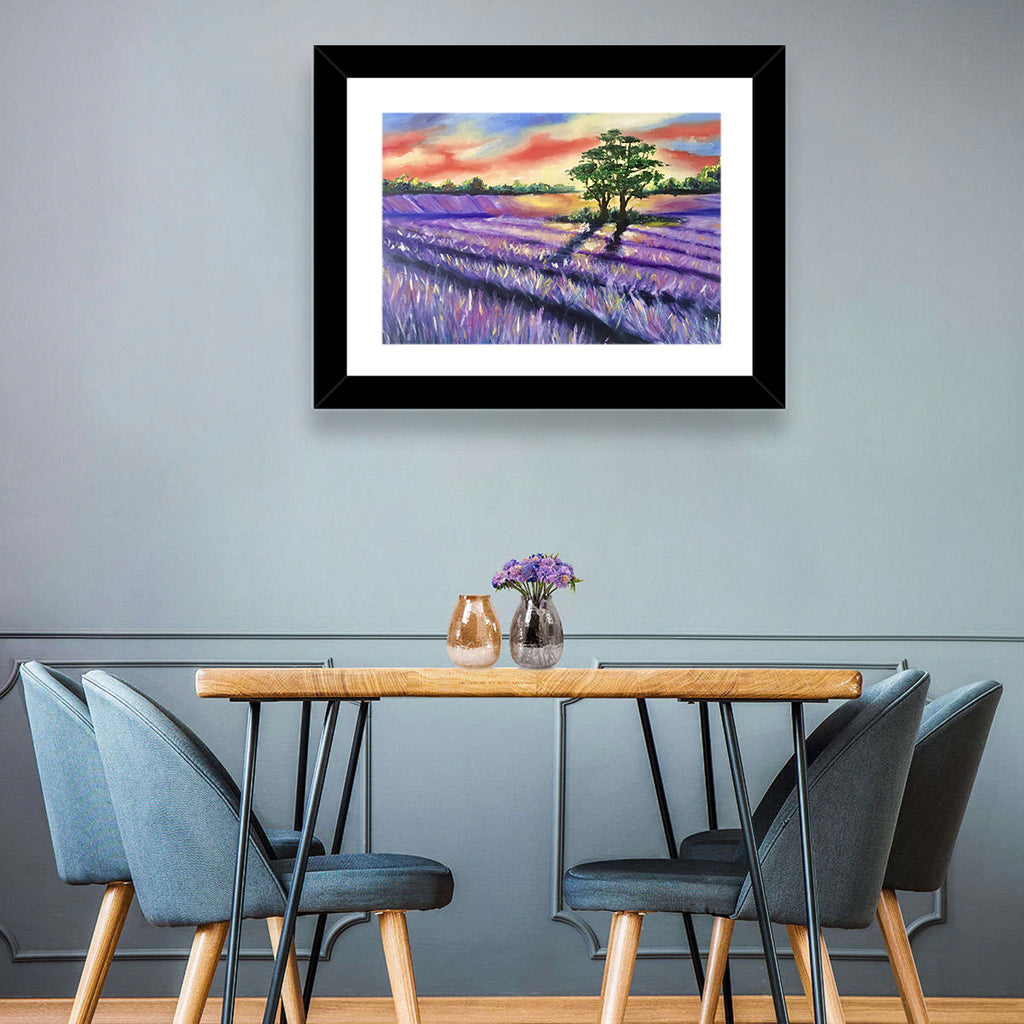 Lavender Field at Sunset Wall Art