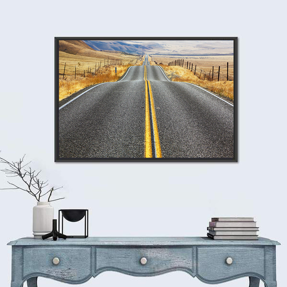 California Road Closeup Wall Art in a room, landscape