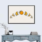 Lunar Phases Floral Arc Wall Art