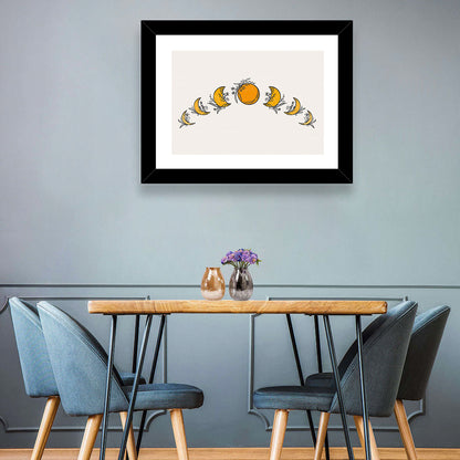 Lunar Phases Floral Arc Wall Art