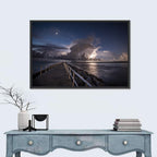 Storm Clouds Over Pier Wall Art
