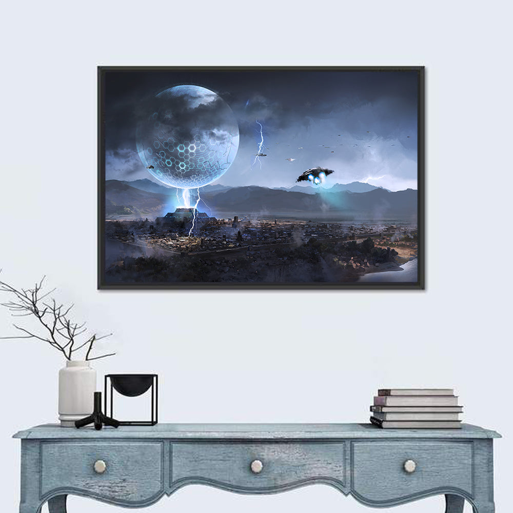 Alien Planet Spacecraft Wall Art