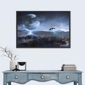 Alien Planet Spacecraft Wall Art