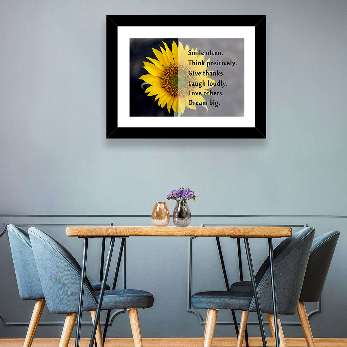 Sunflower Smile Typography Wall Art