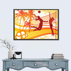 Beach Volleyball Silhouette Wall Art