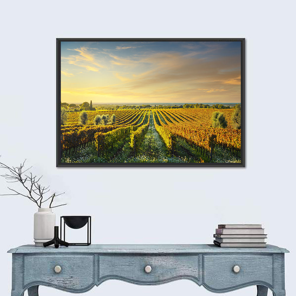 Bolgheri Vineyard Wall Art in a room, landscape
