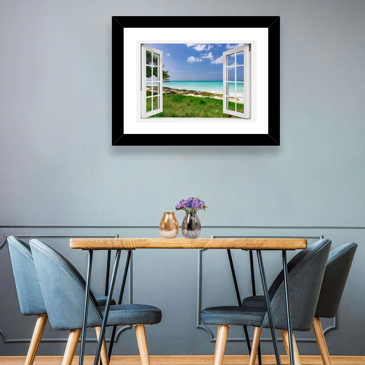 Gazebo on Pier Over Turquoise Ocean Wall Art
