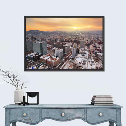 Sapporo Station Skyline at Golden Hour Wall Art