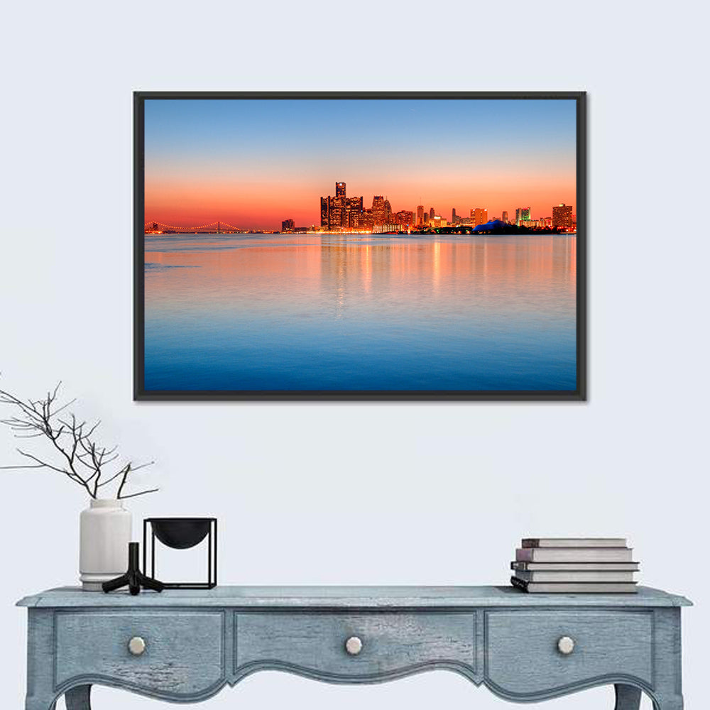 Detroit Golden Hour Skyline Wall Art