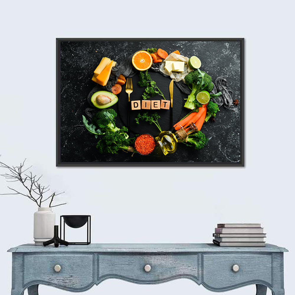 Balanced Diet Concept Wall Art in a room, landscape