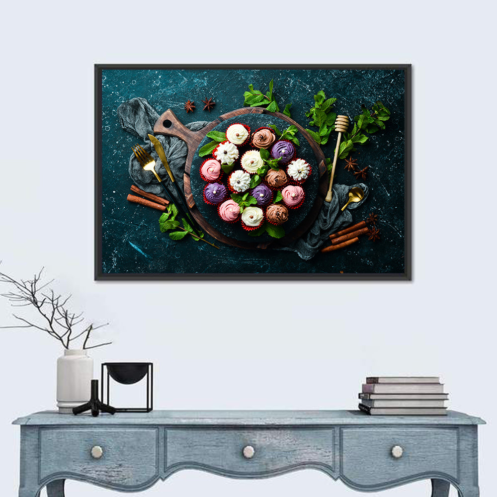 Cream Cupcakes Still Life Wall Art