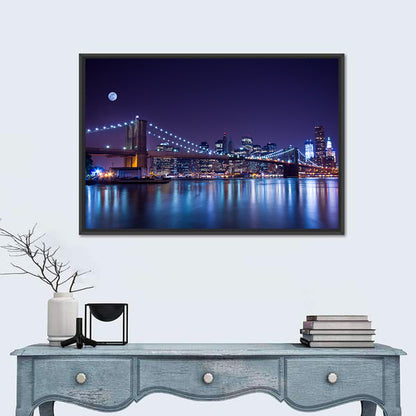 Brooklyn Bridge Moonlit Reflections Wall Art
