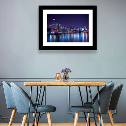 Brooklyn Bridge Moonlit Reflections Wall Art