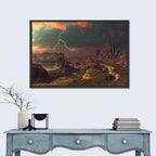 Dusk Storm Over Alien Fortress Wall Art