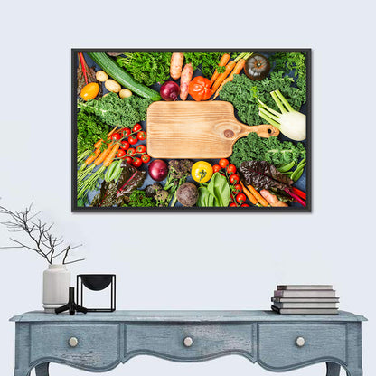 Vegetable Harvest on Cutting Board Wall Art