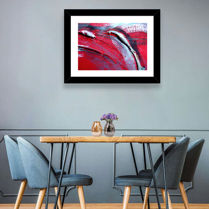 Crimson Impasto Motion Wall Art