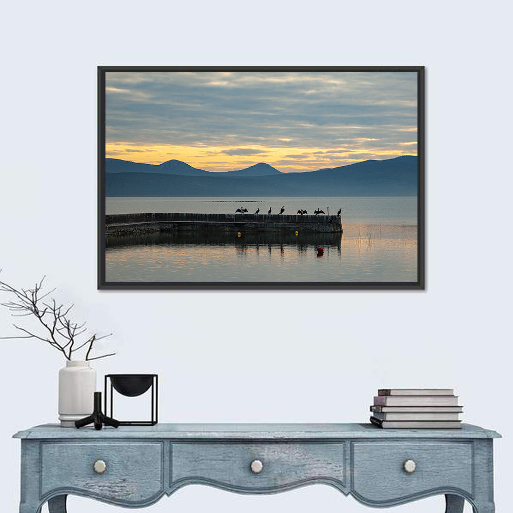 Lake Vrana Pier at Sunset Wall Art