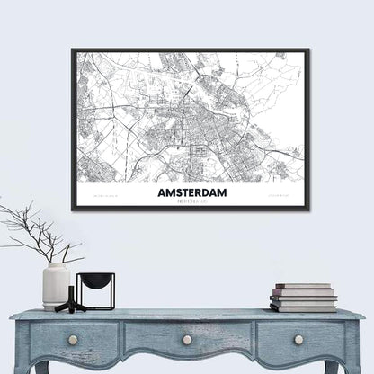 Amsterdam City Map Wall Art