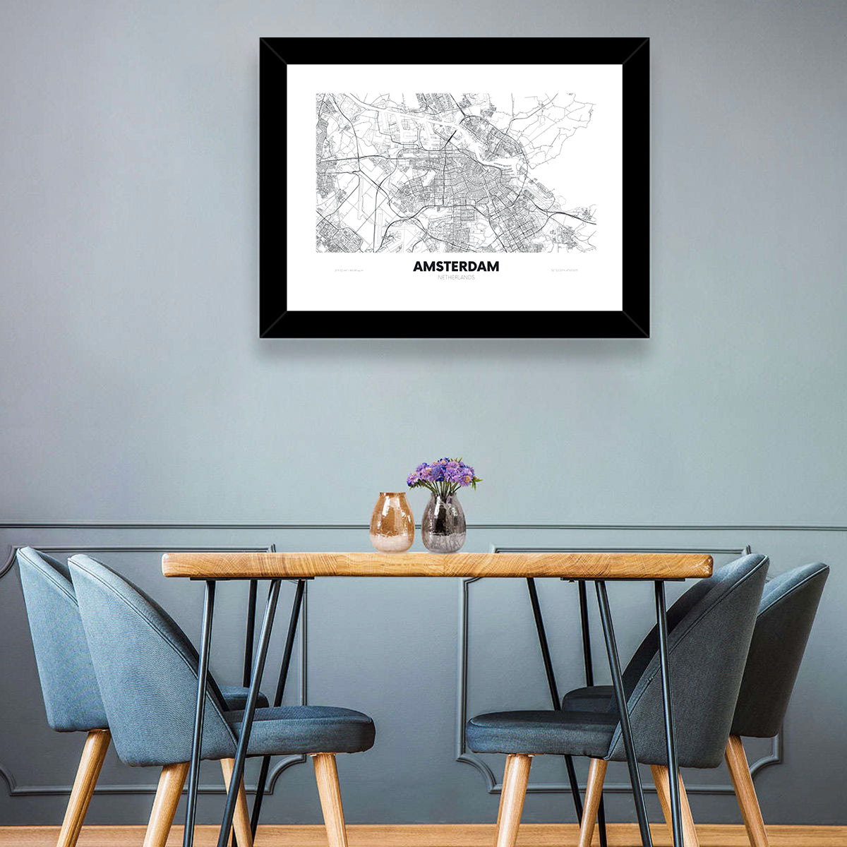 Amsterdam City Map Wall Art