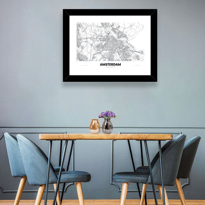 Amsterdam City Map Wall Art