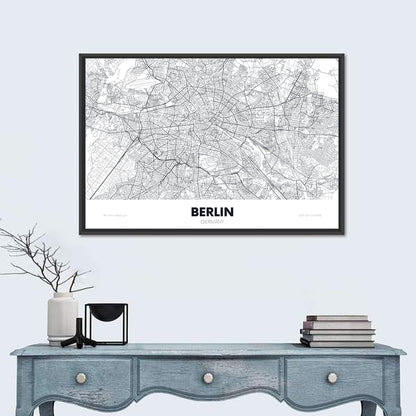 Berlin Street Network Map Wall Art