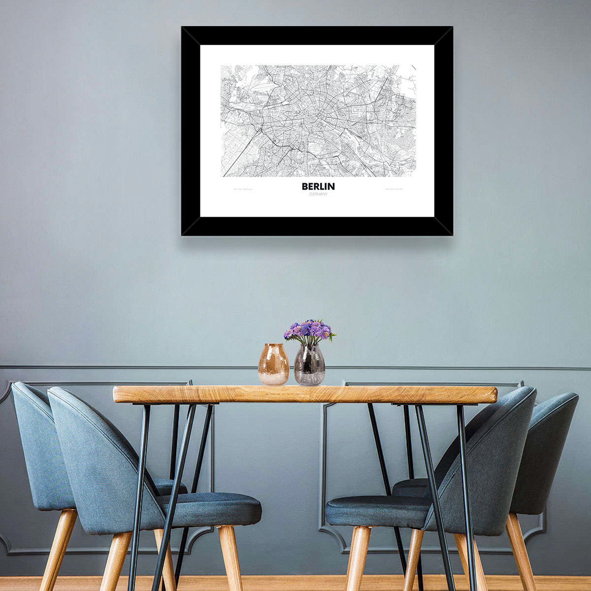 Berlin Street Network Map Wall Art