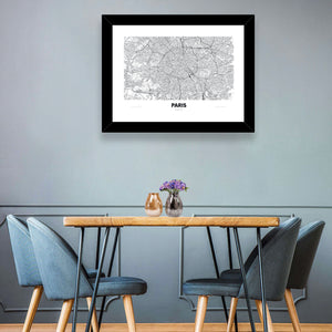 Paris City Map Wall Art