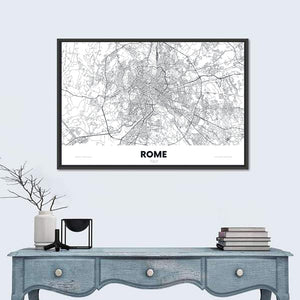 Rome City Map Wall Art