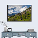 Saas-fee Alpine Village in Spring Wall Art