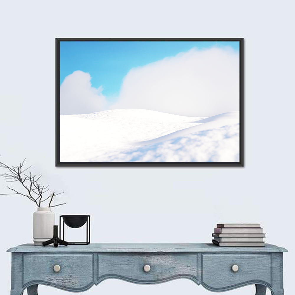 Snowy Hills Under Blue Sky Wall Art