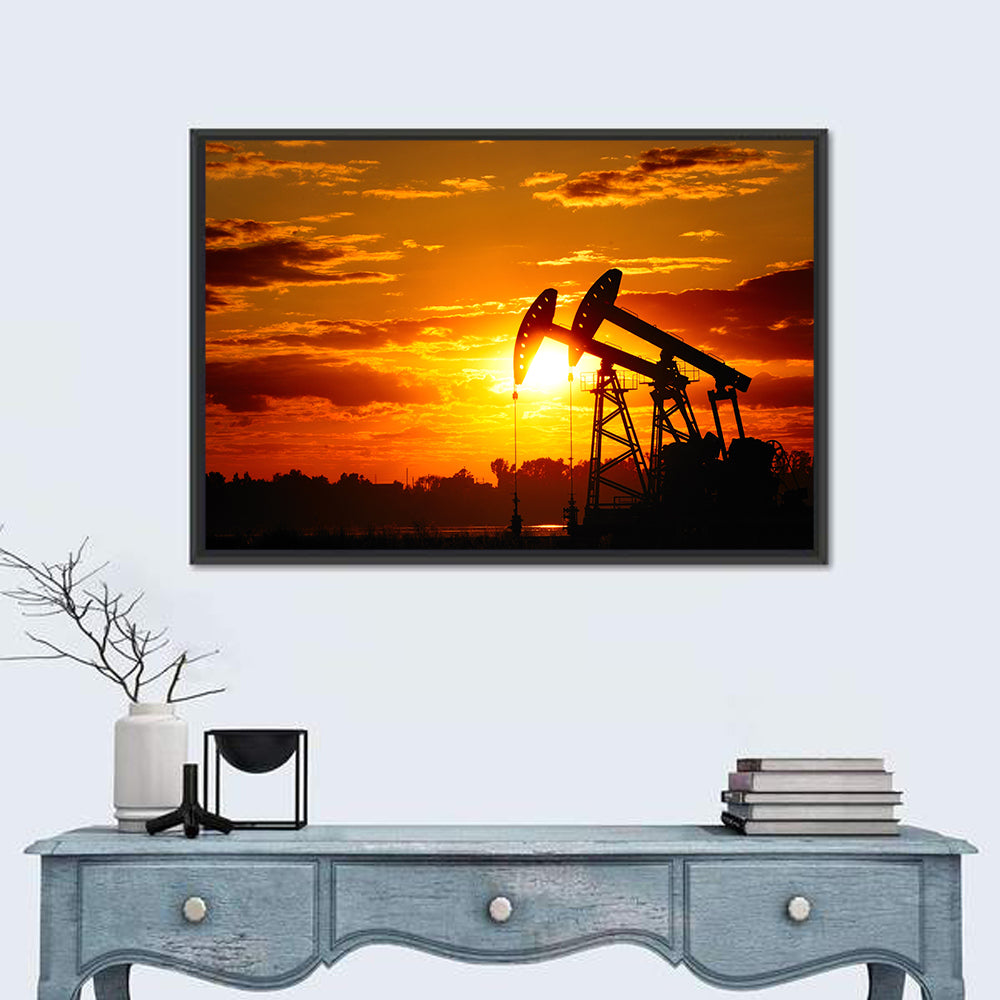 Sunset Oil Pump Jacks Wall Art