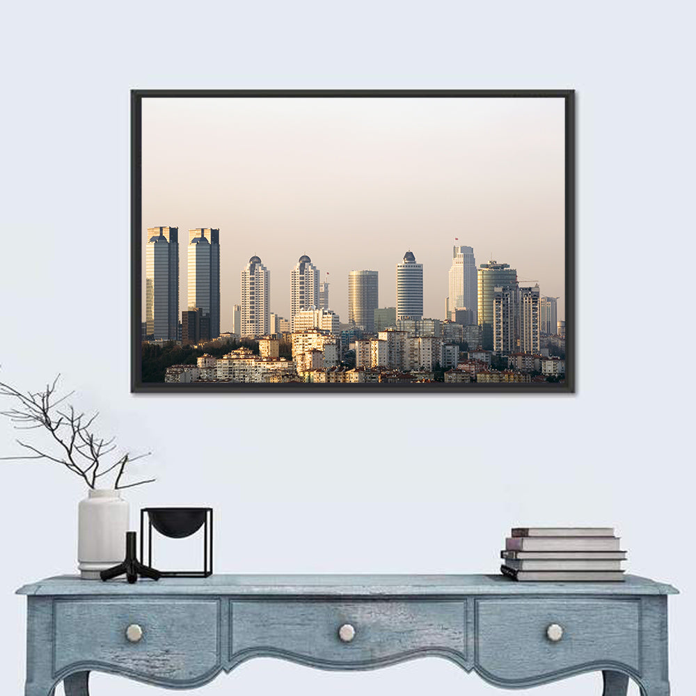 Levent Golden Hour Skyline Wall Art in a room, landscape