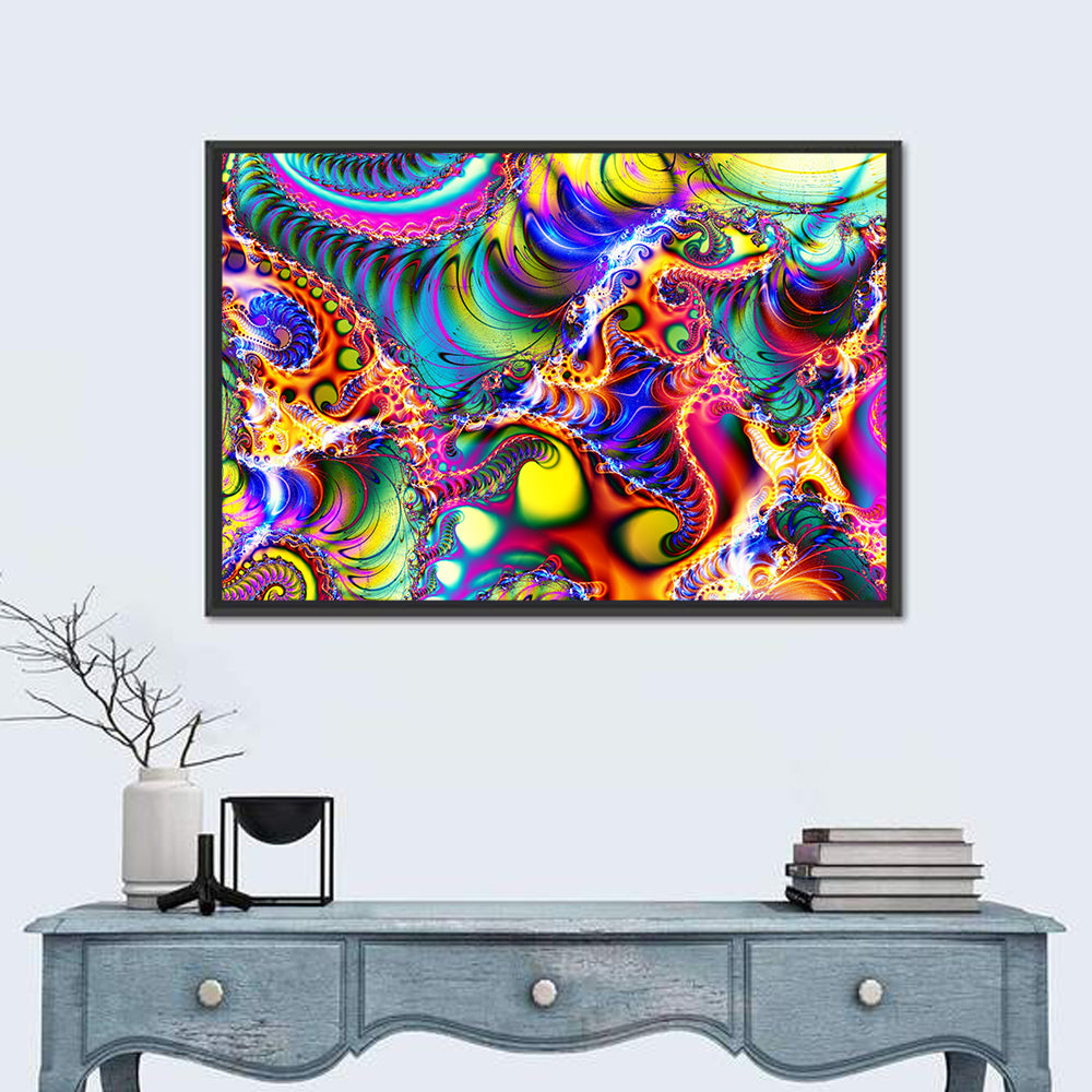 Chromatic Fractal Swirls Wall Art