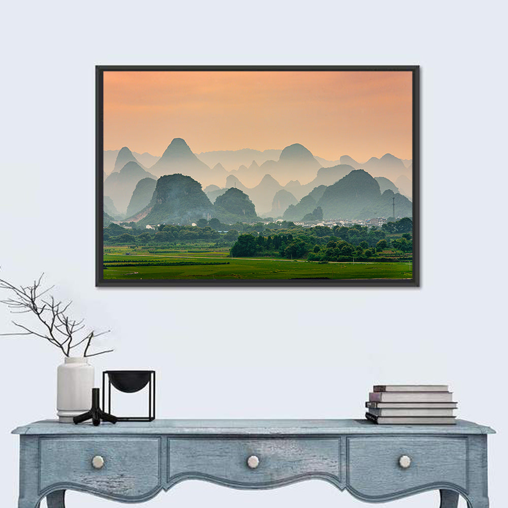 Misty Karst Mountains Wall Art