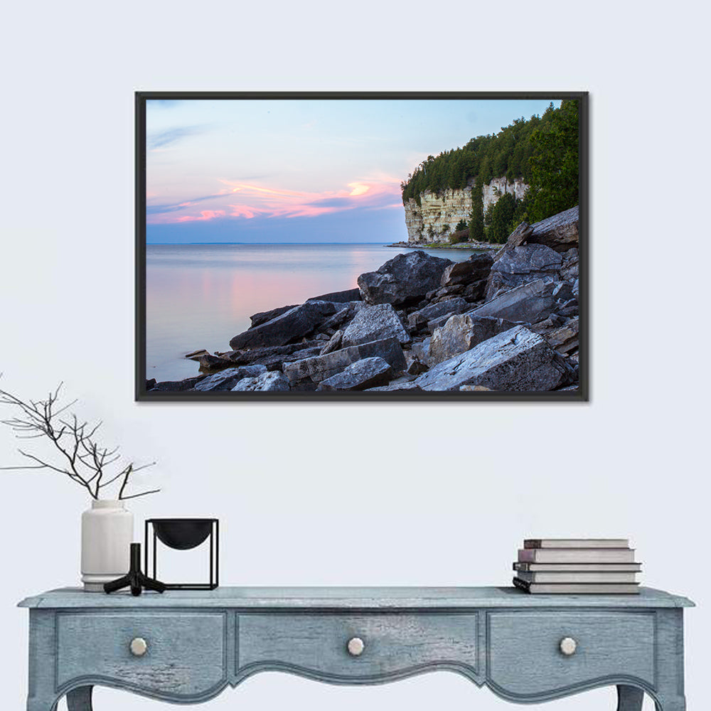 Lake Michigan Sunset Cliffs Wall Art