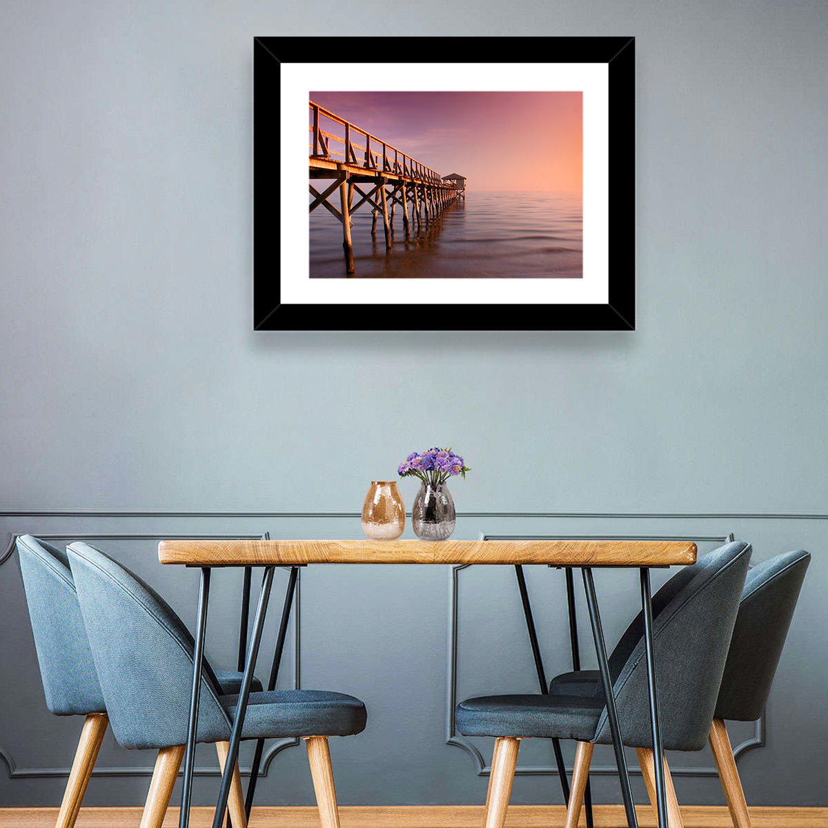 Gulf of Mexico Pier Wall Art in a room, landscape