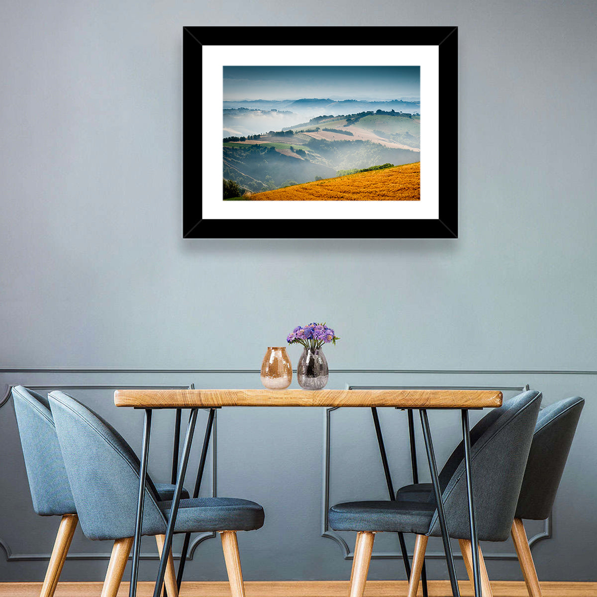 Morning Mist Over Tuscany Wall Art