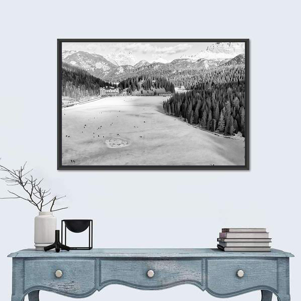Dolomites at Lago Di Misurina Wall Art in a room, landscape