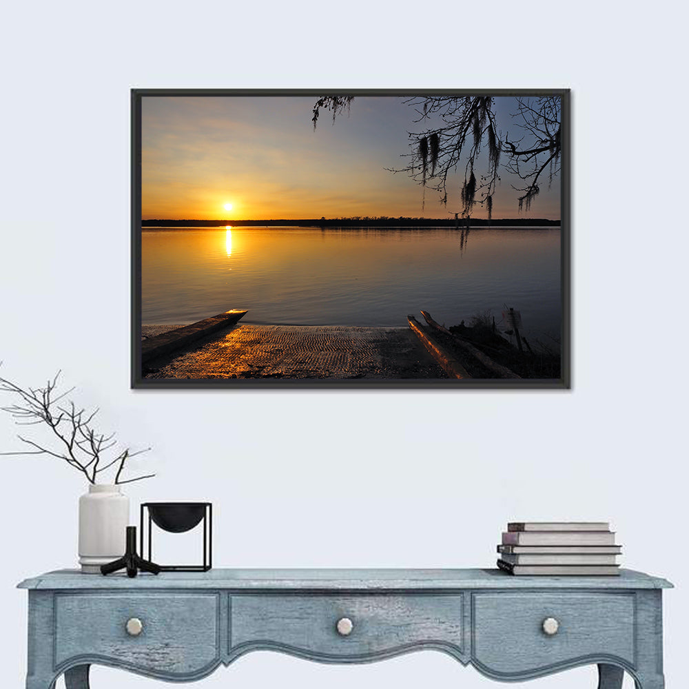 Lake Conroe Sunset Reflection Wall Art