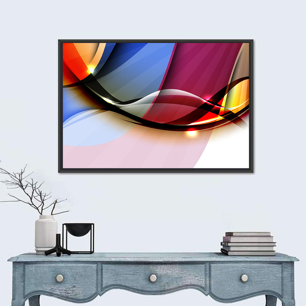 Glowing Wave Abstraction Wall Art