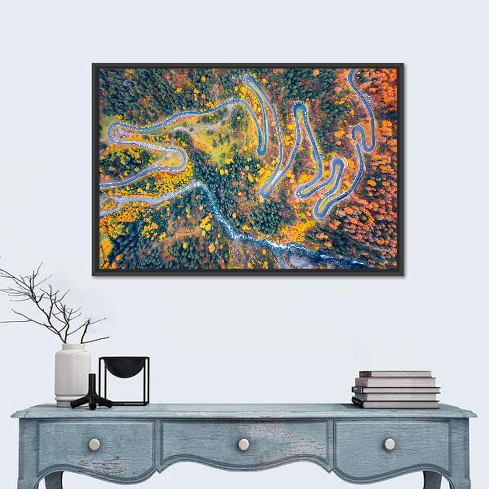 Maloya Pass Aerial View Wall Art in a room, landscape