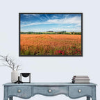 Golden Wheat Field with Poppies Wall Art