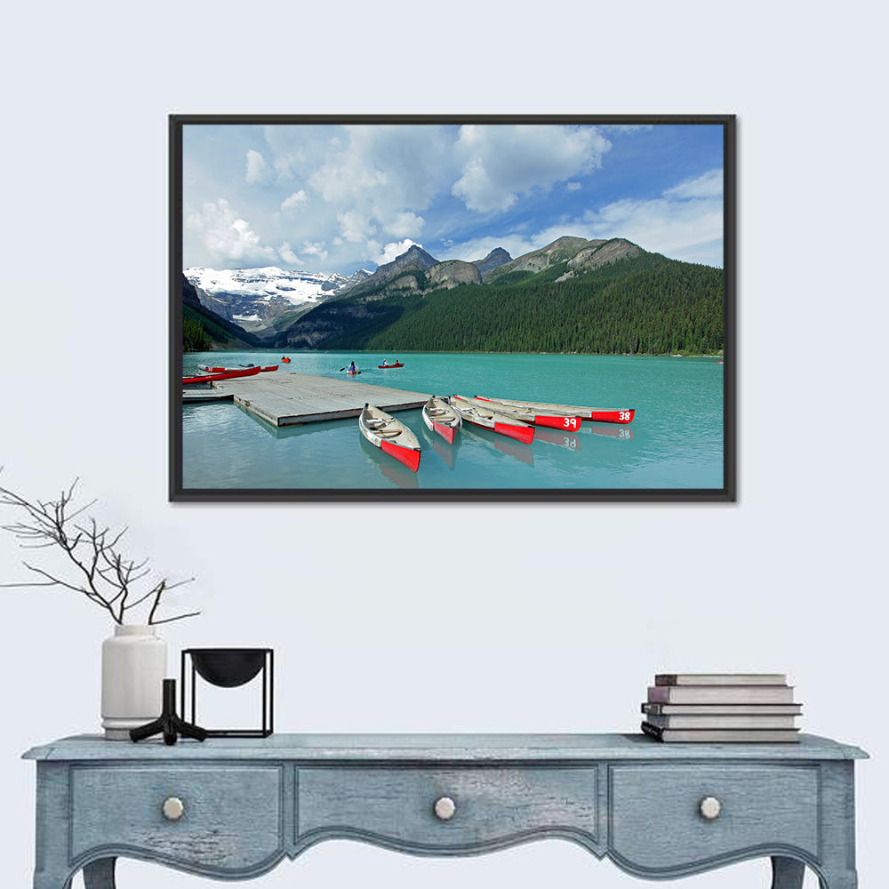 Red Canoes at Lake Louise Wall Art