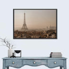 Eiffel Tower Over Paris Rooftops Wall Art