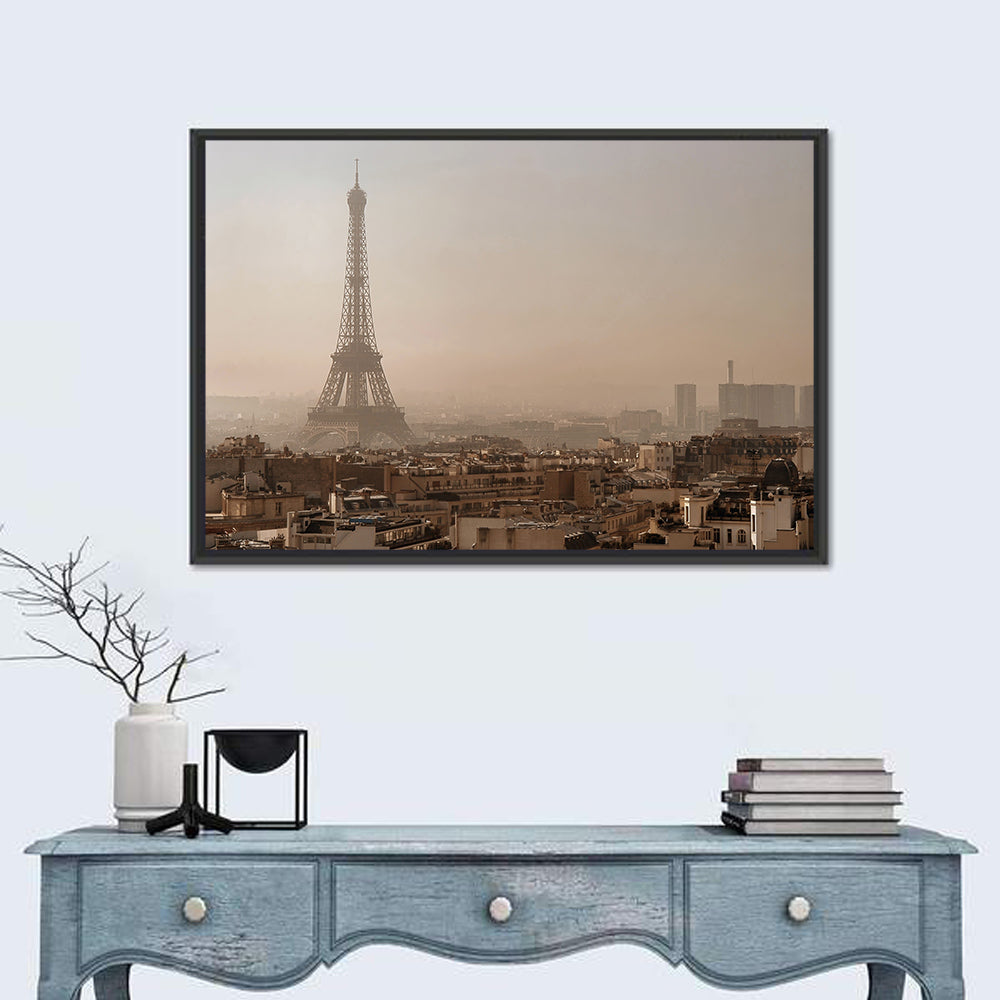 Eiffel Tower Over Paris Rooftops Wall Art