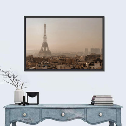 Eiffel Tower Over Paris Rooftops Wall Art