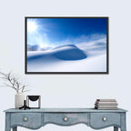 Sunlit Snow Dune Under Blue Sky Wall Art