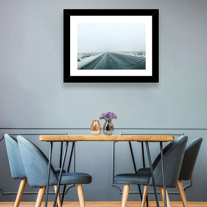Foggy Winter Mountain Road Wall Art