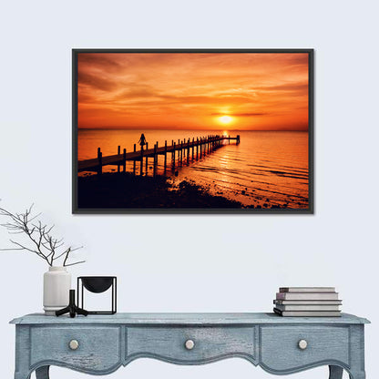 Kampot Pier at Sunset Wall Art