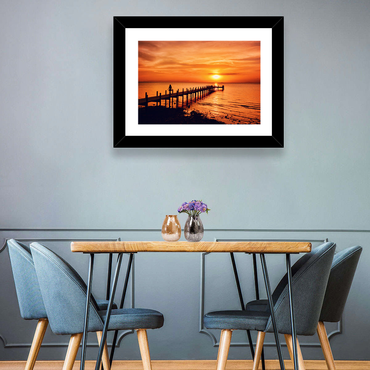 Kampot Pier at Sunset Wall Art